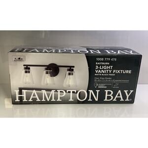 Hampton Bay Eastburn 22 in. 3-Light Matte Black Vanity Light